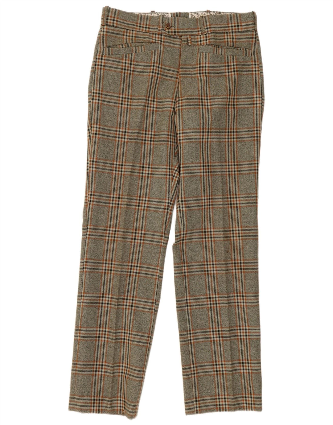 Vintage lige fritidsbukser til mænd W30 L30 grå ternet