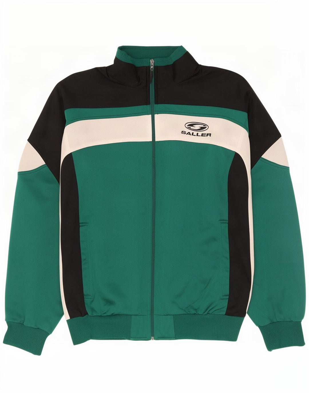 Saller Herre grafisk træningsdragt Topjakke Stor Grøn Colourblock Polyester