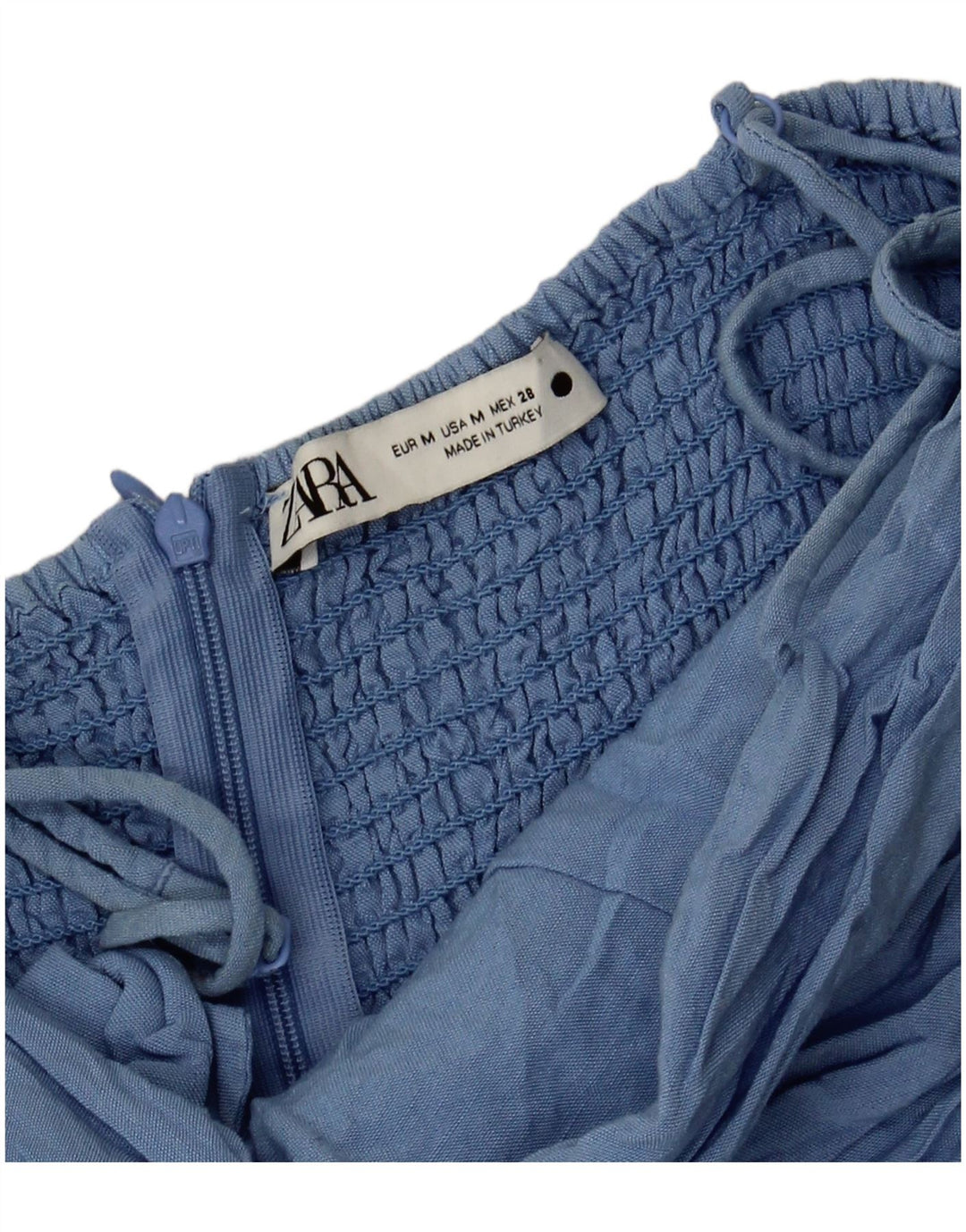 Zara Dame Playsuit UK 12 Medium Blue Viscose