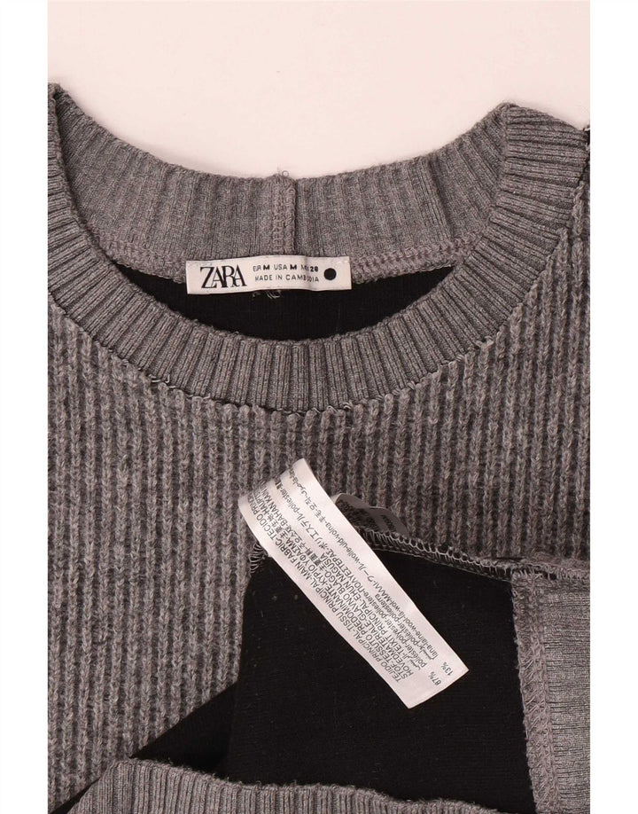 Zara Dame sweater med rund hals DK 14 Medium Grå Polyester