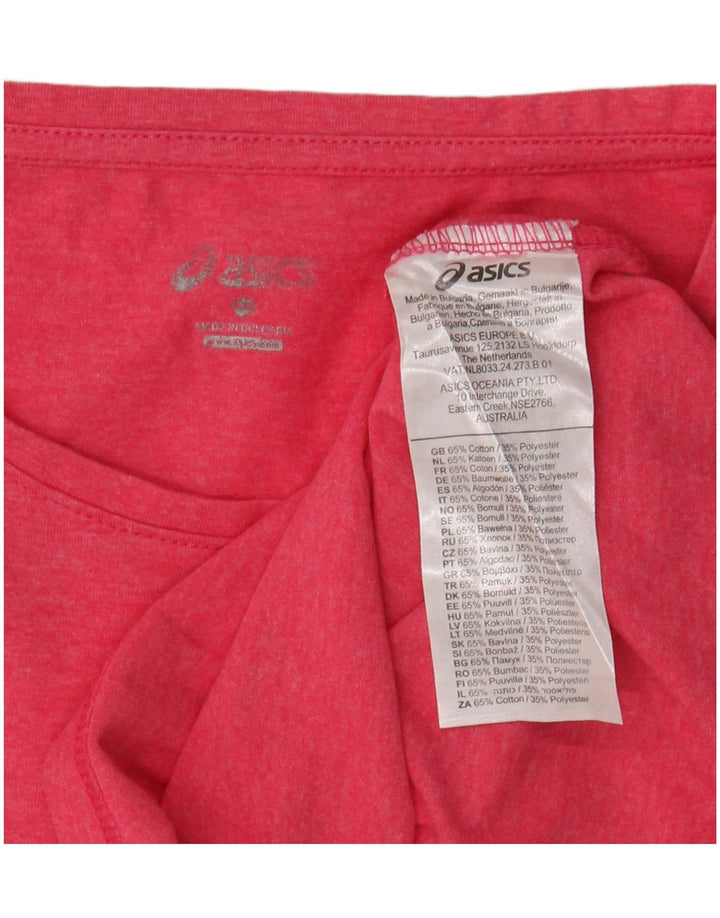 ASICS Womens Graphic T-Shirt Top UK 8 Small Pink Cotton