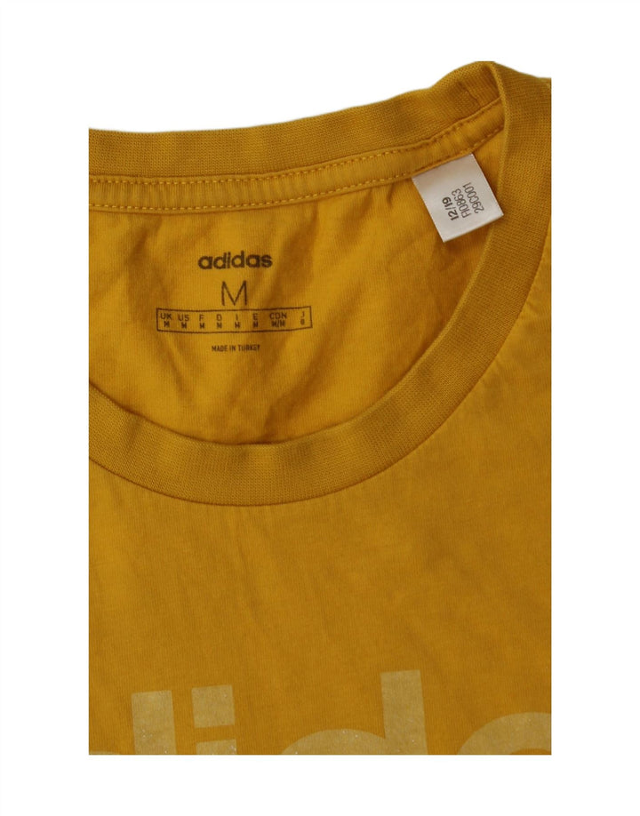 ADIDAS Mens Graphic T-Shirt Top Medium Yellow Vintage Adidas and Second-Hand Adidas from Messina Hembry 