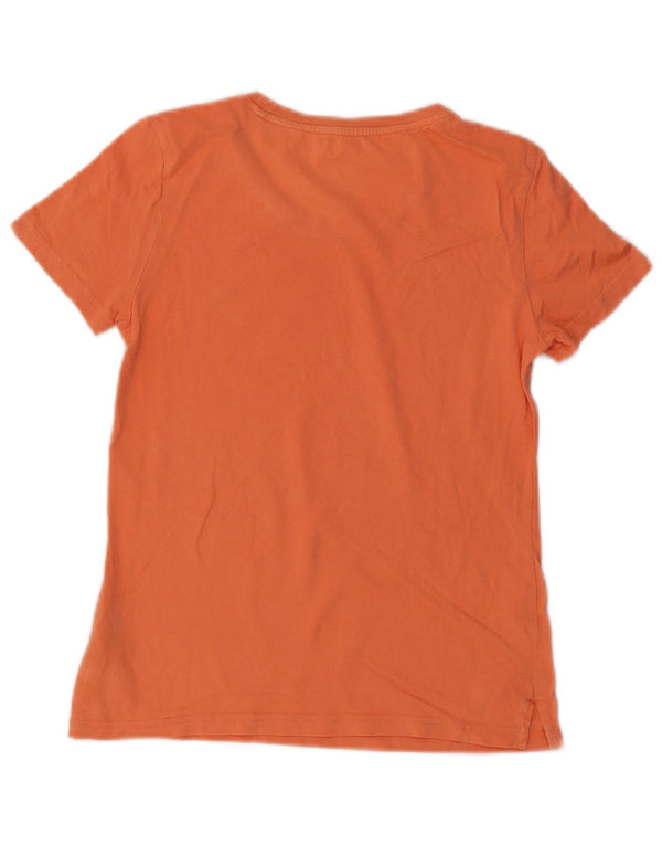 Adidas Dame Grafisk T-Shirt Top UK 8/10 Small Orange Bomuld