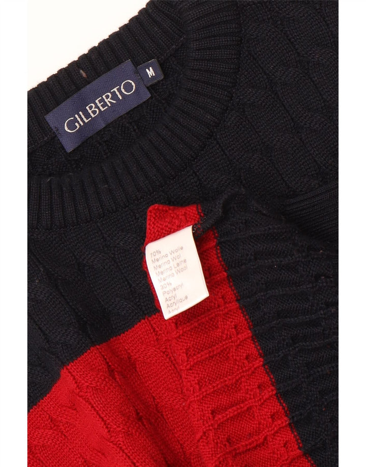 GILBERTO Herre sweater med rund hals, medium flerfarvet farveblok