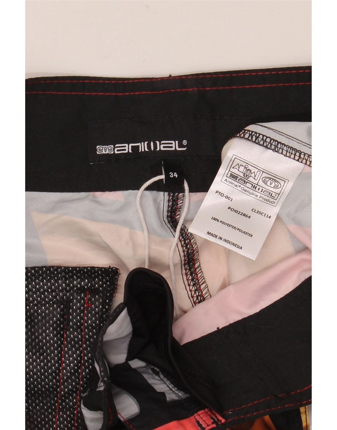 ANIMAL Herre grafiske badeshorts store flerfarvede stribede polyester