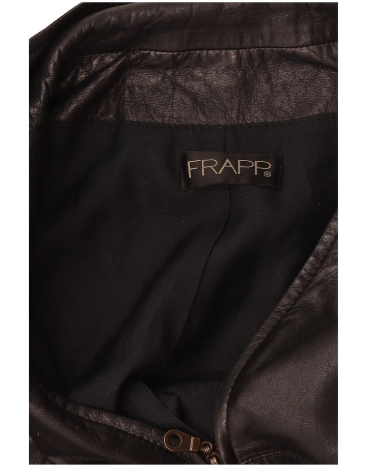 Vintage Herre Læder Gilet UK 36 Small Black