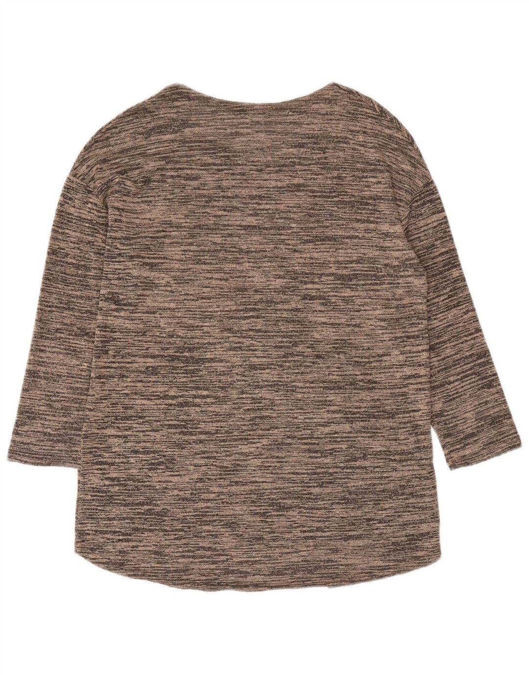 Zara Dame Top 3/4 ærme UK 12 Medium Brun Flecked