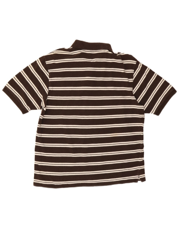 EDDIE BAUER Poloshirt til mænd Medium brun stribet bomuld