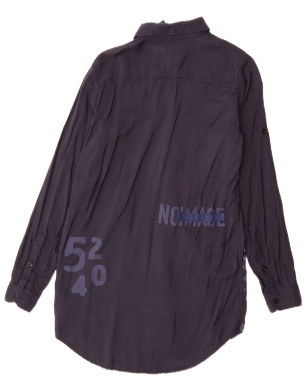 G-Star Womens Boyfriend Fit Grafisk skjortekjole UK 6 XS Navy Blue Viscose