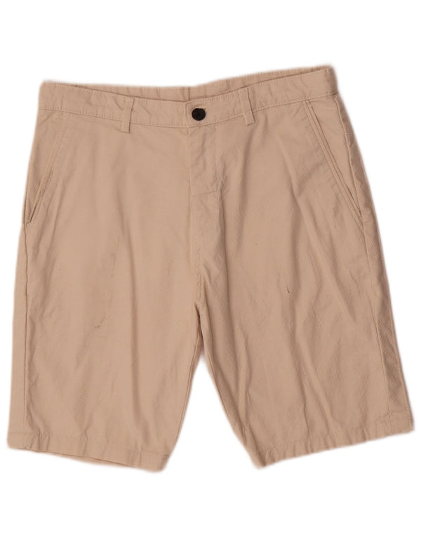 Vintage Chino Shorts til mænd EU 38 Small W30 Beige Nålestribet bomuld