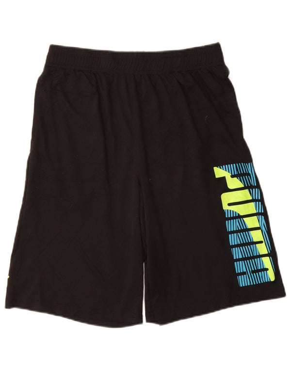 PUMA drenge grafiske sportsshorts 14-15 år store sorte polyester