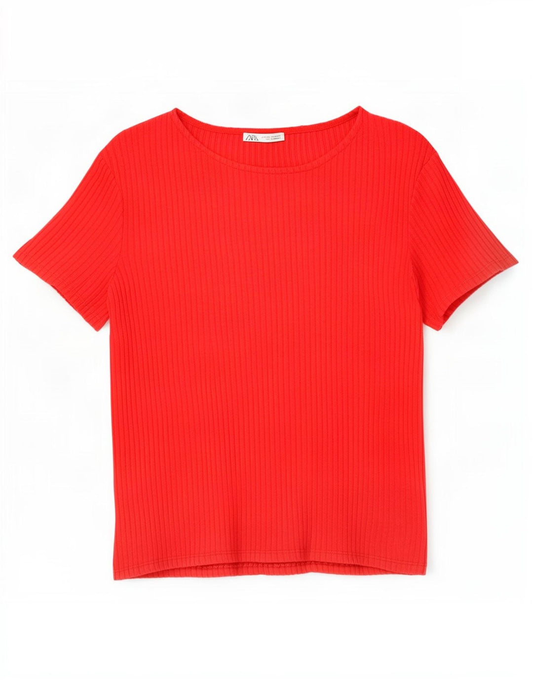 Zara T-Shirt Top UK 12 Medium Rød Viscose