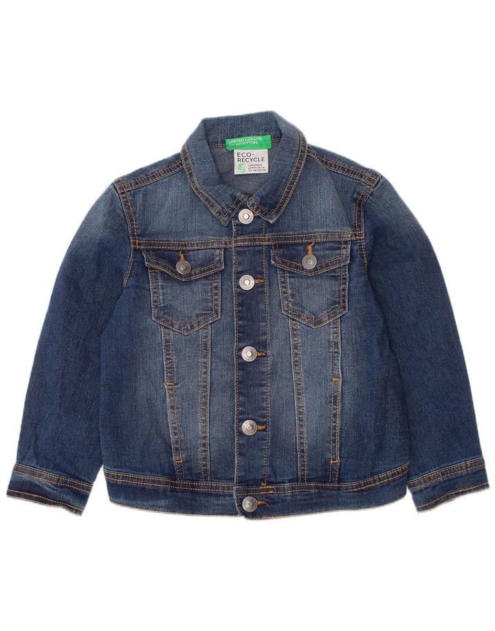 BENETTON drenge denimjakke 3-4 år 2XS blå bomuld
