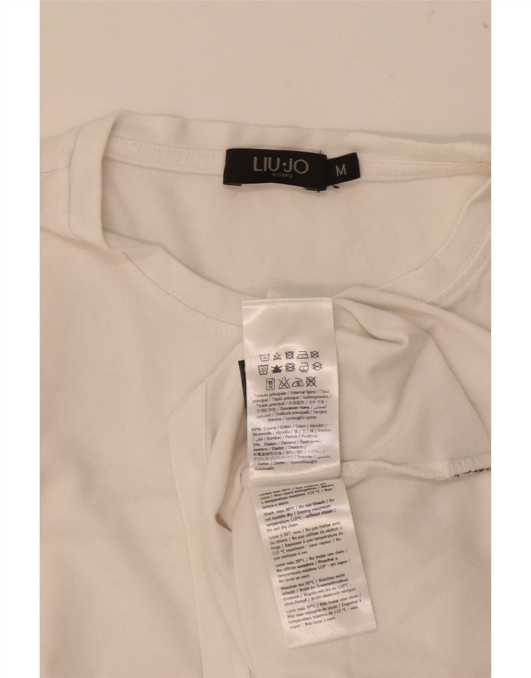 Liu Jo Herre T-Shirt Top Medium Hvid Bomuld