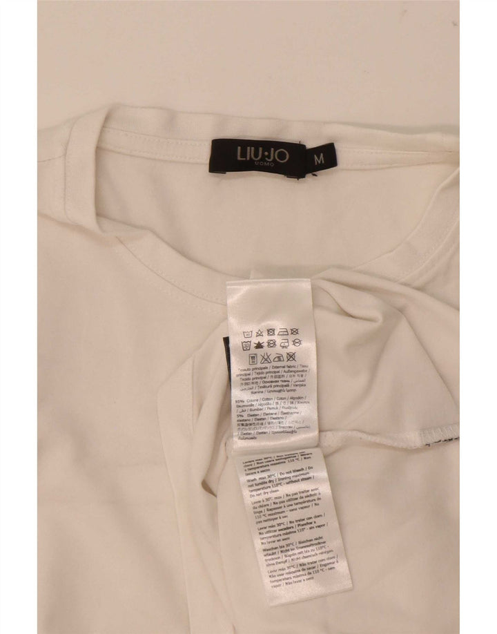 Liu Jo Herre T-Shirt Top Medium Hvid Bomuld