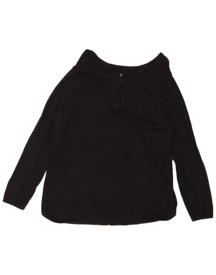 Marks & Spencer dame sweater med lynlåshals DK 16 Stor sort viskose