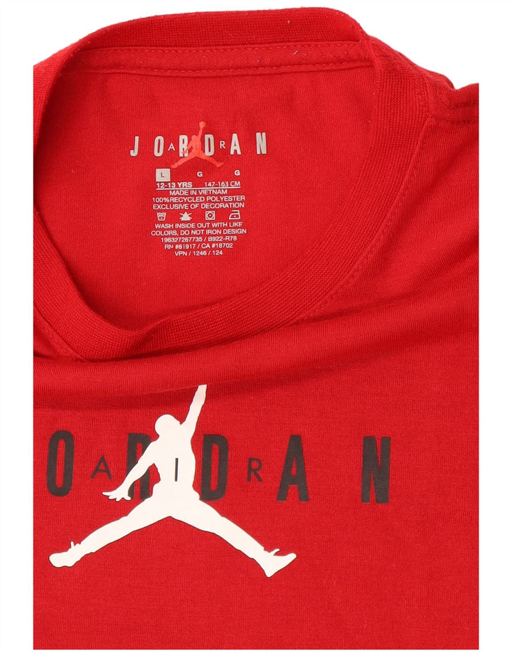 Jordan Boys Grafisk T-Shirt Top 12-13 År Stor Rød Polyester