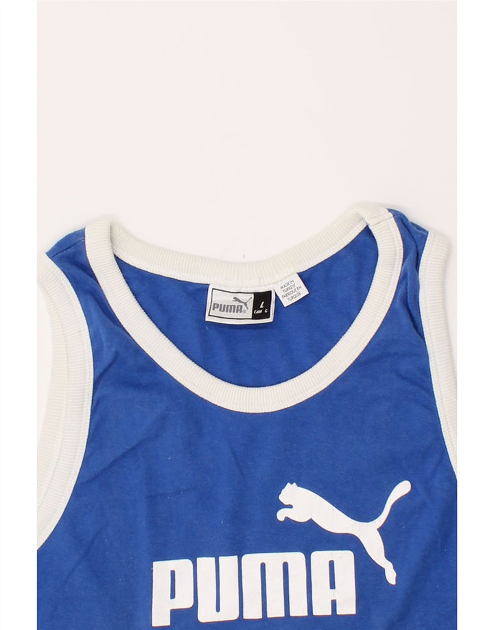 PUMA Boys Graphic Vest Top 11-12 Years Large Blue Vintage Puma and Second-Hand Puma from Messina Hembry 
