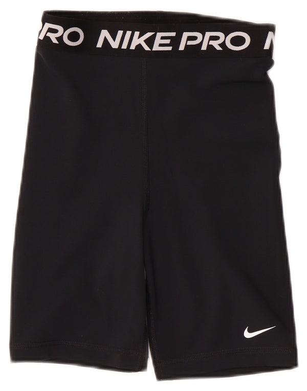NIKE Dri Fit grafiske sportsshorts til kvinder UK 4 XS sort polyester