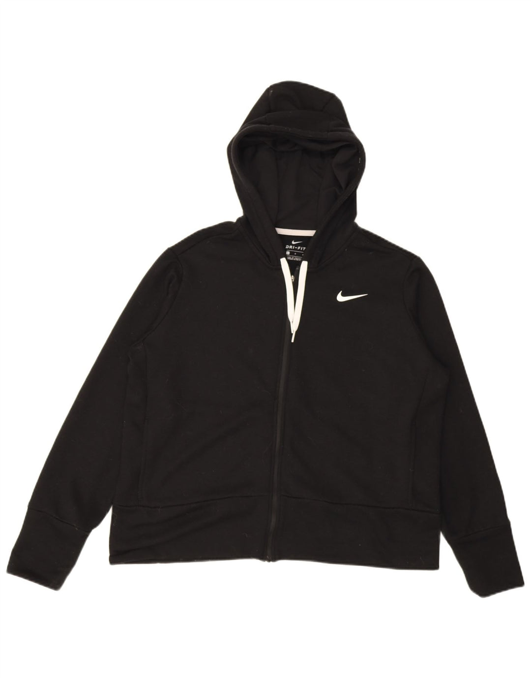 Nike Dame Dri Fit Hættetrøje Sweater UK 16 Stor Sort Polyester