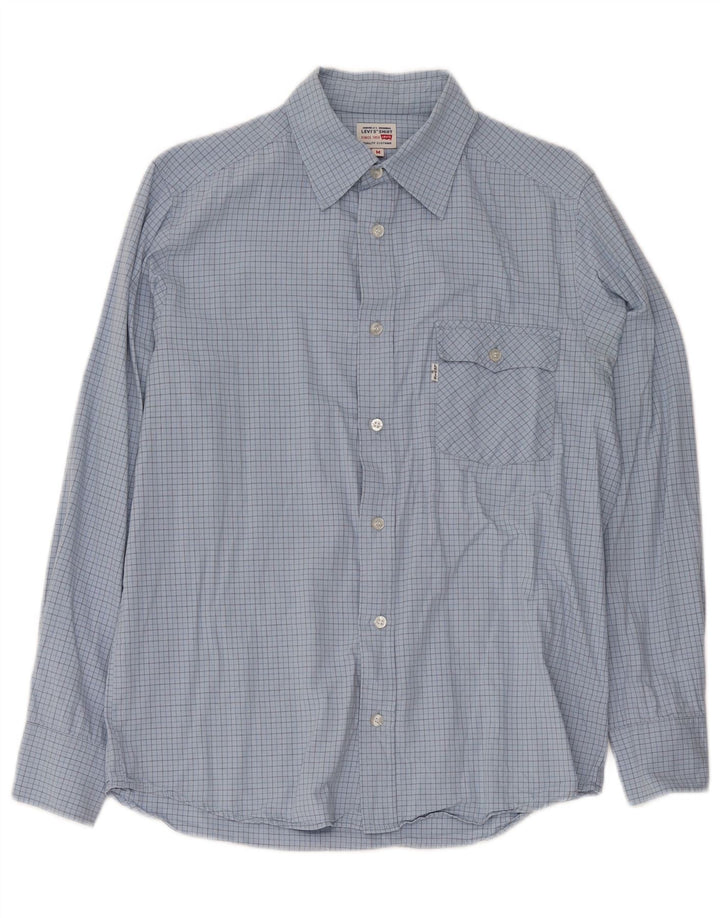 Levi's herreskjorte mellemblå ternet bomuld