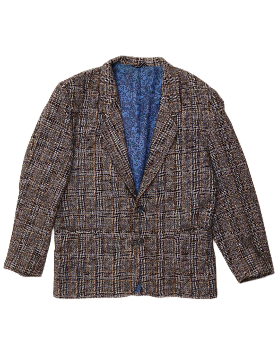 Vintage herre 2-knaps blazerjakke UK 38 Medium Grey Check Wool