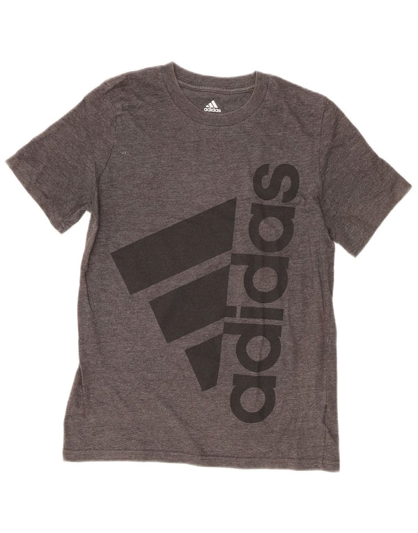 Adidas drenge grafisk t-shirt top 10-11 år medium grå bomuld
