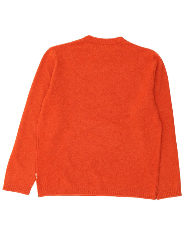 HUGO BOSS Sweater med rund hals til mænd Medium Orange Virgin Wool