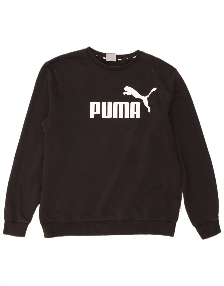 Puma Herre Grafisk Sweatshirt Jumper Stor Sort Bomuld