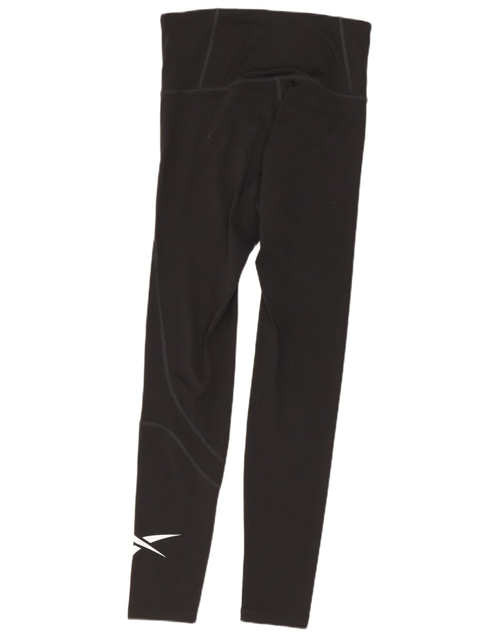 Reebok Womens Leggings UK 8/10 Small Black Polyester