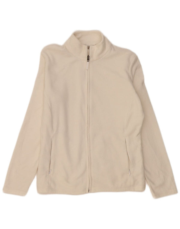 Marks & Spencer Fleecejakke til kvinder UK 14 Stor hvid polyester