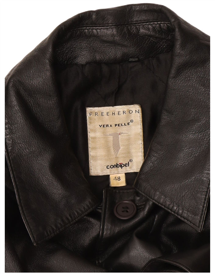 Conbipel Heron Free Heron Leather Coat IT 48 Medium Sort Læder