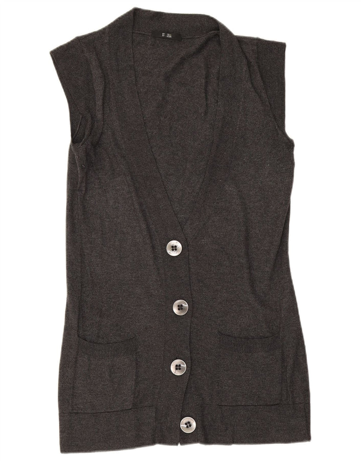 Marks & Spencer ærmeløs cardigantrøje til kvinder UK 12 Medium Grey