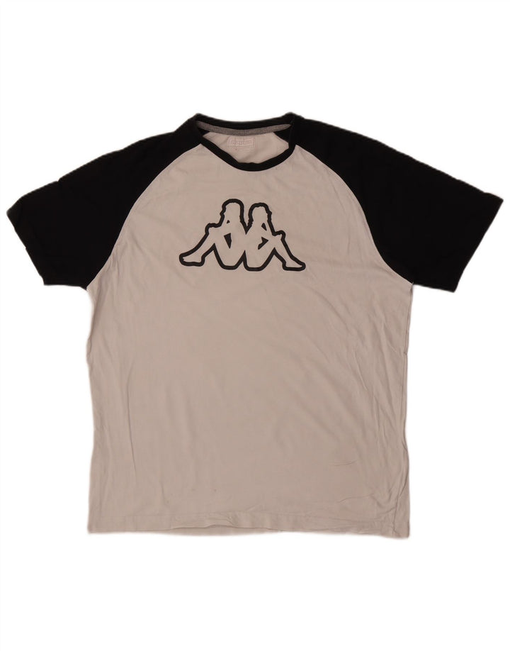 Kappa Herre Grafisk T-Shirt Top XL Hvid Colourblock