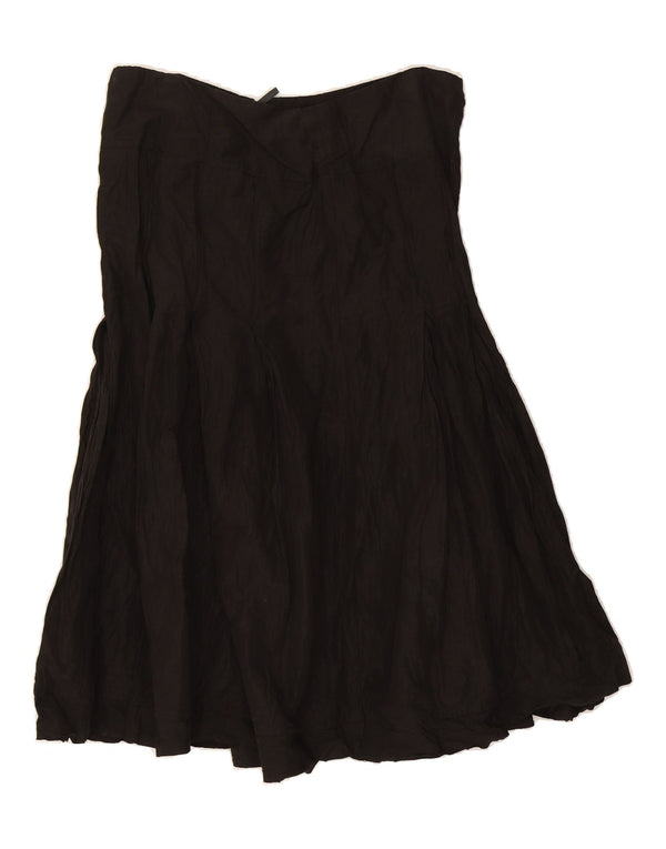 BENETTON Womens Flared Skirt IT 44 Medium W30 Black Cotton