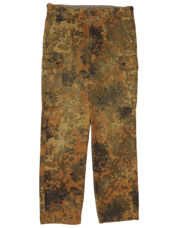 Vintage Straight Cargo Bukser til mænd W34 L32 Grøn Camouflage Bomuld