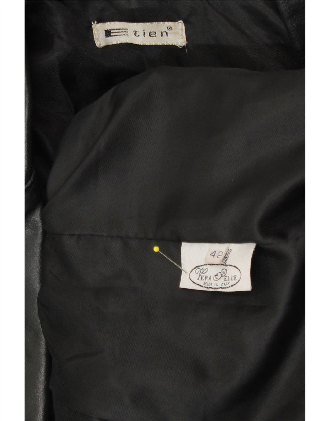 Vintage læderfrakke til kvinder IT 42 Medium sort læder