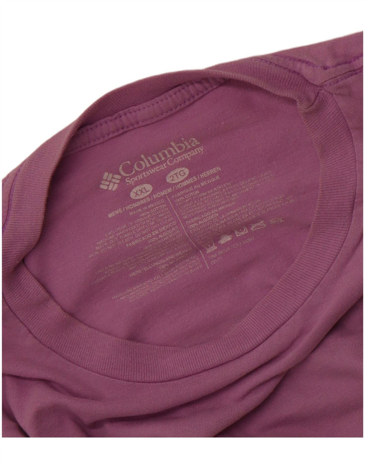 COLUMBIA Herre grafisk T-shirt top 2XL lilla bomuld