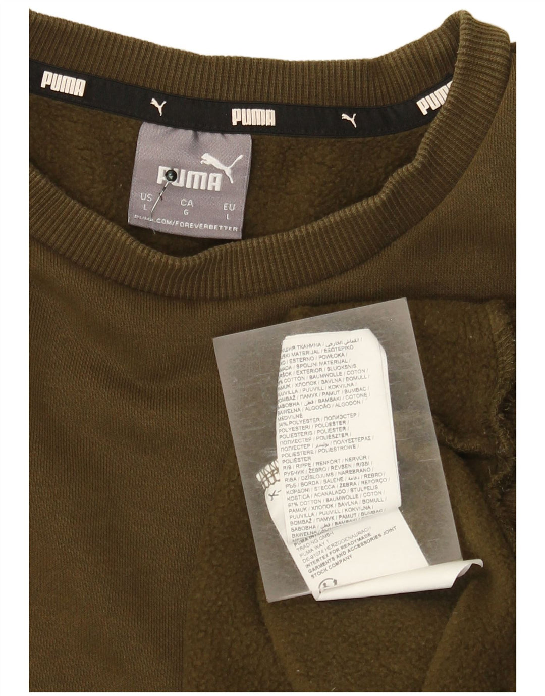 Puma Sweatshirt til mænd Stor Khaki Bomuld