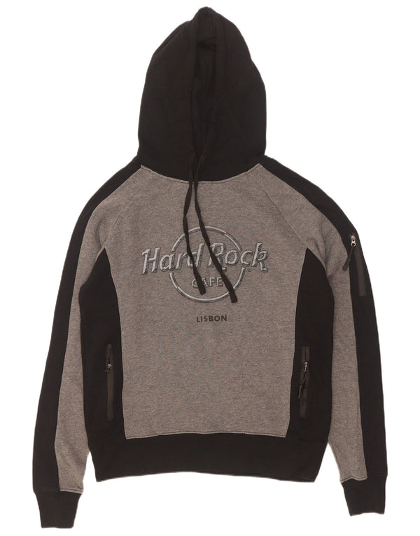 Hard Rock Cafe Herre Lissabon Grafisk Hoodie Jumper Lille Grå Colourblock