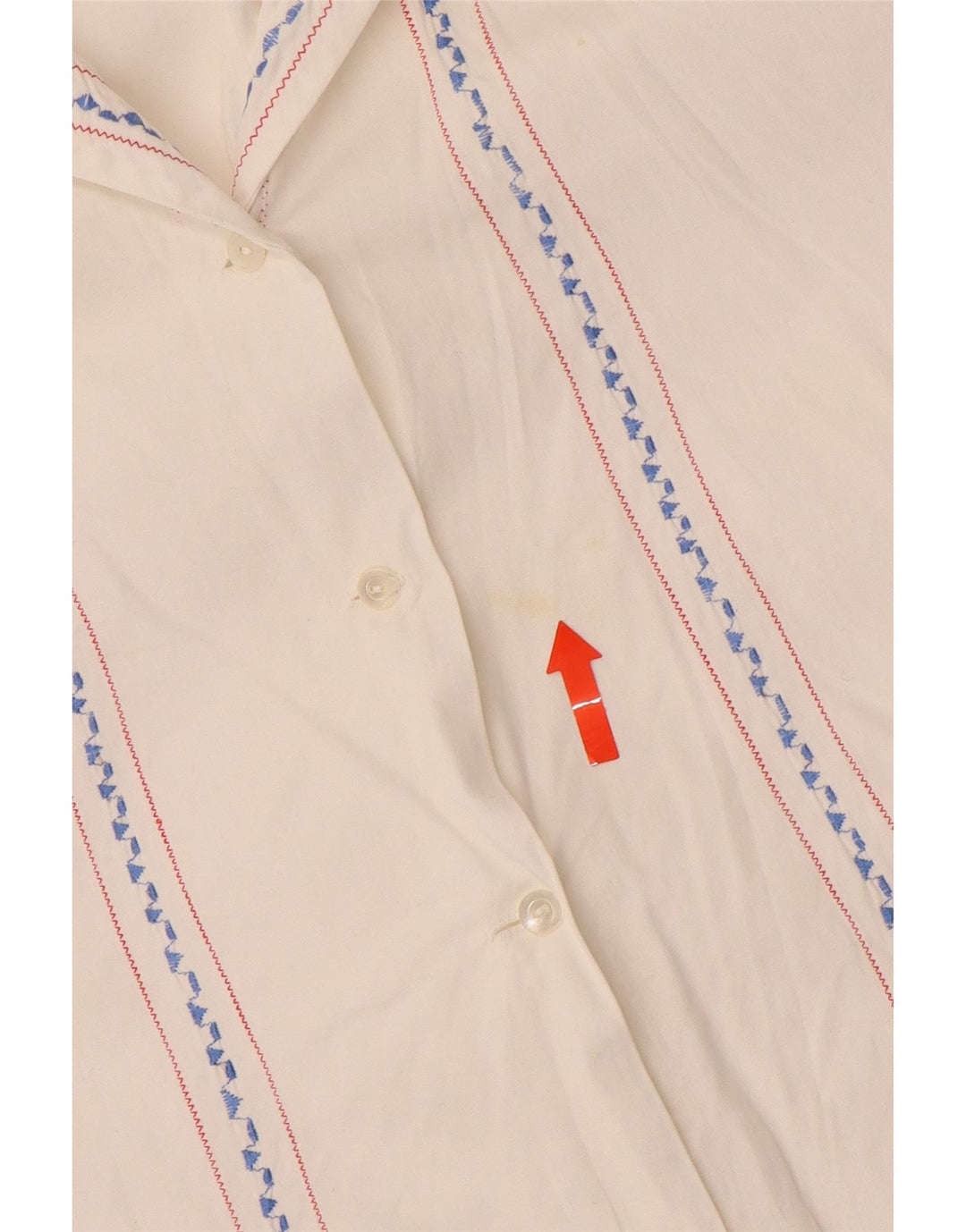 VINTAGE skjortebluse til kvinder UK 16 Stor hvid stribet