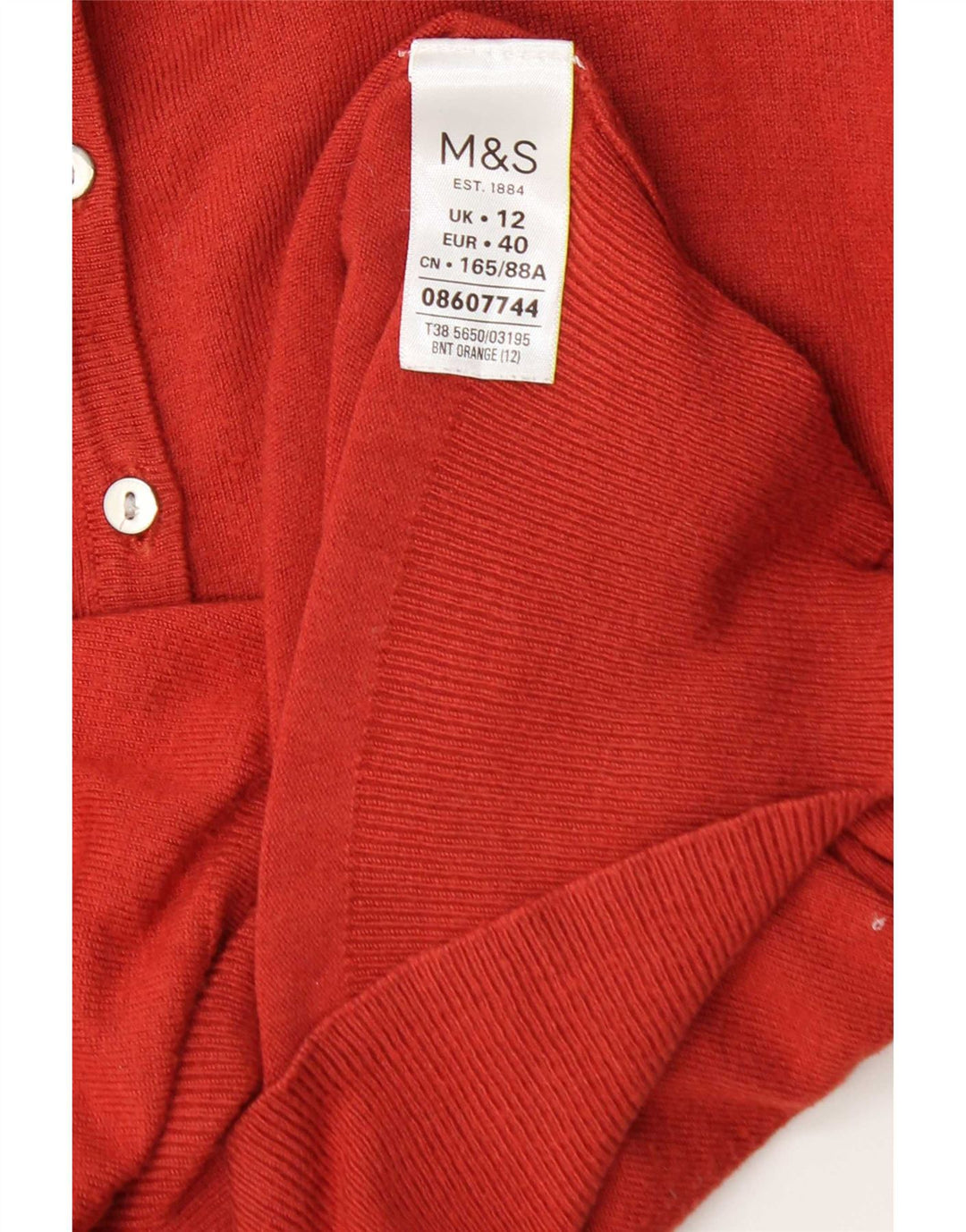 Marks & Spencer Dame Cardigan Sweater UK 12 Medium Red Viscose