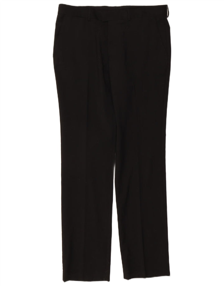 Zara Herre Slim Suit Bukser EU 44 Large W34 L34 Sort Polyester