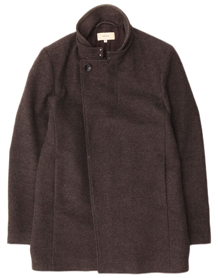 Reiss Herre Overfrakke UK 38 Medium Grey Wool