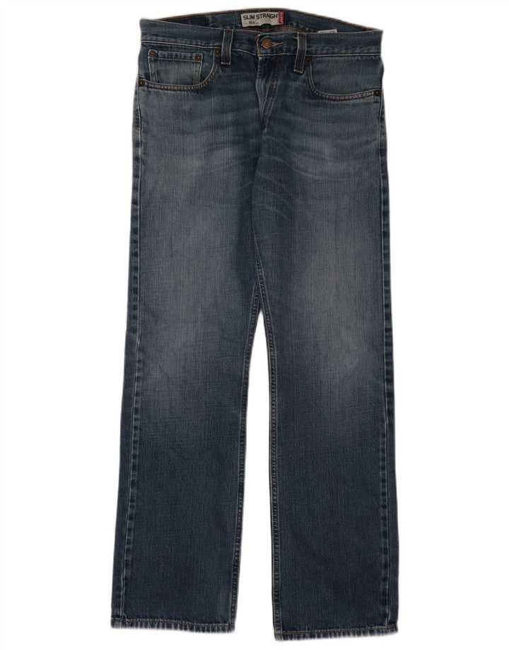 LEVI'S Herre 514 Slim Straight Jeans W32 L32 Blå Bomuld