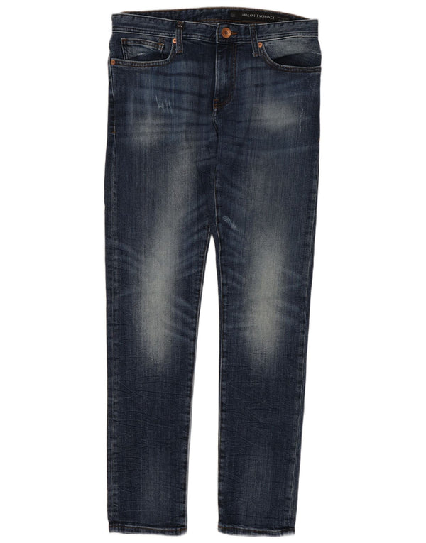Armani Exchange Mens Slim Jeans W31 L31 Navy Blue Cotton