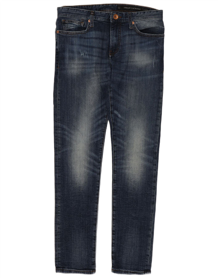 Armani Exchange Herre Slim Jeans W31 L31 Marineblå Bomuld