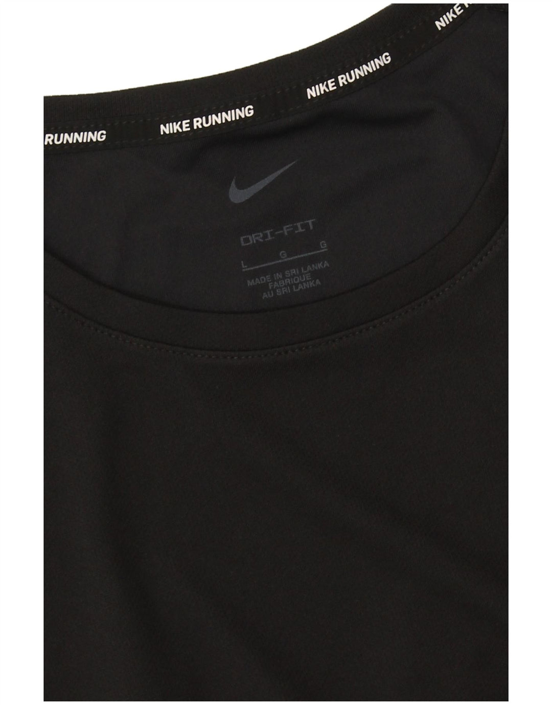 Nike Herre Dri Fit Running T-Shirt Top Stor Sort