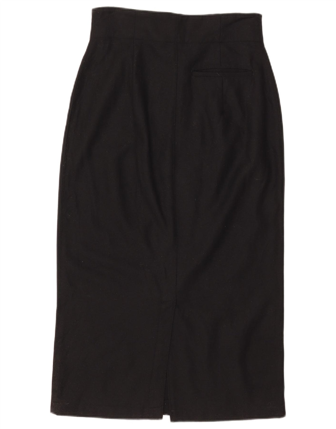 Benetton Dame Højtalje Midi Nederdel IT 44 Medium W28 Sort Uld