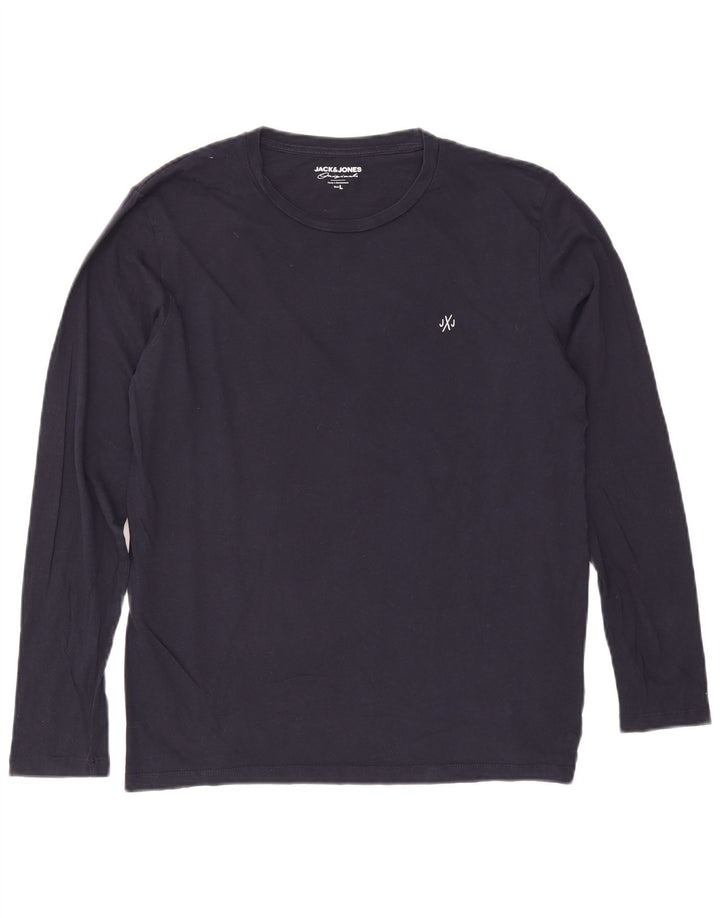 Jack & Jones herre top langærmet stor marineblå bomuld